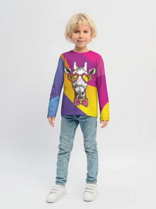 Детский лонгслив / Праздничный жираф