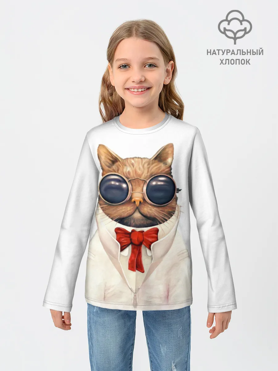 Детский лонгслив / Кот