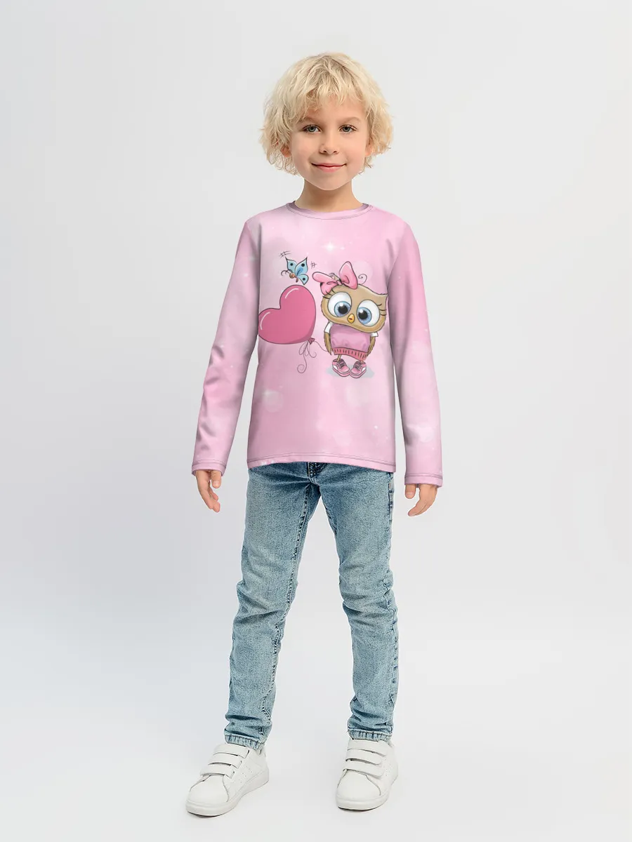 Детский лонгслив / Совушка с шариком