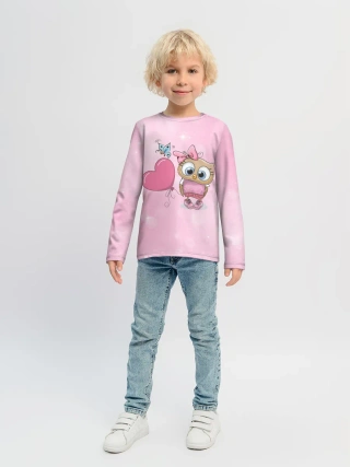 Детский лонгслив / Совушка с шариком