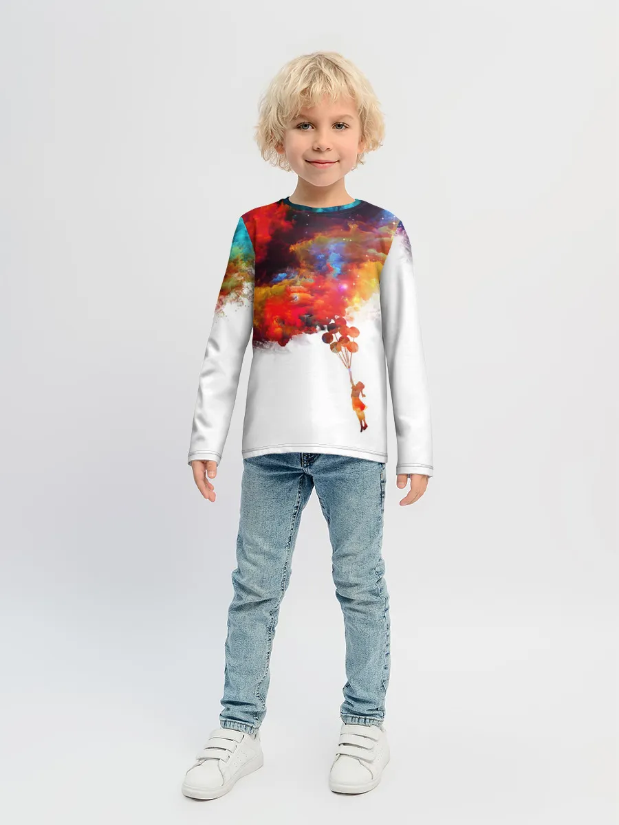 Детский лонгслив / Девочка с шарами