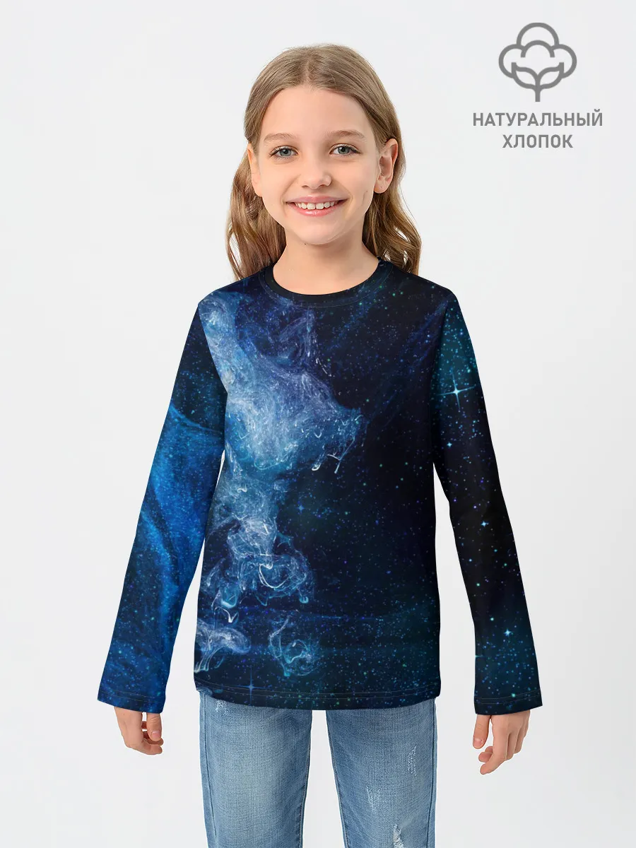 Детский лонгслив / Синий космос