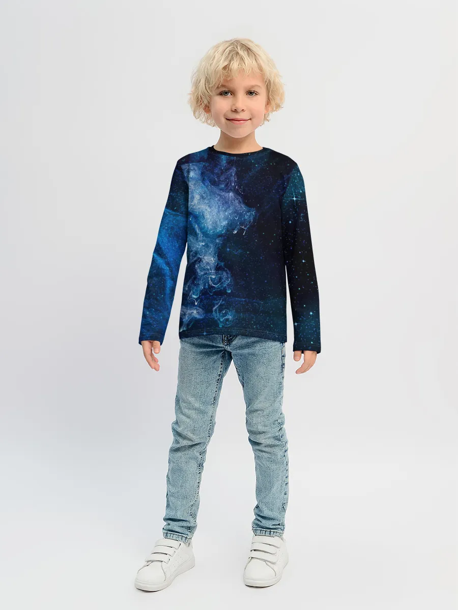 Детский лонгслив / Синий космос