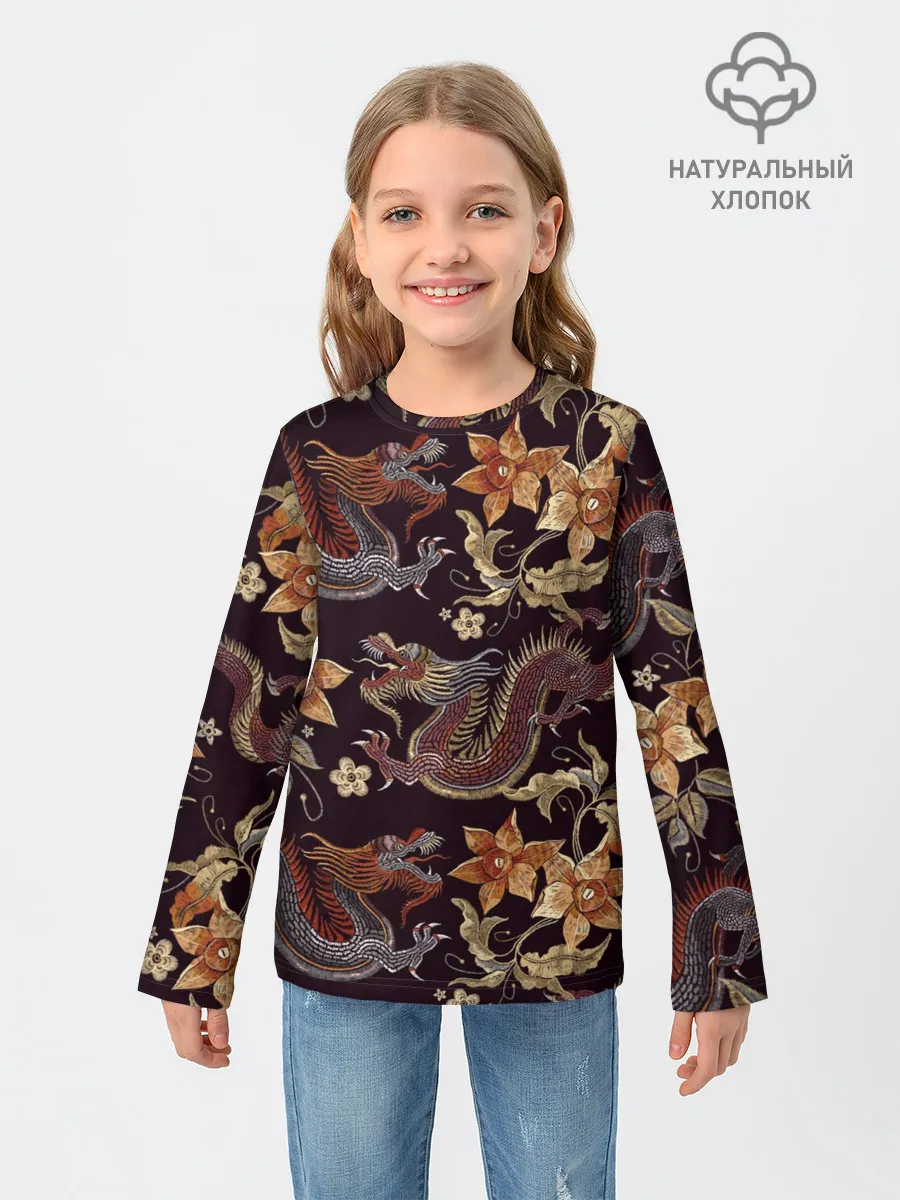 Детский лонгслив / Японские драконы