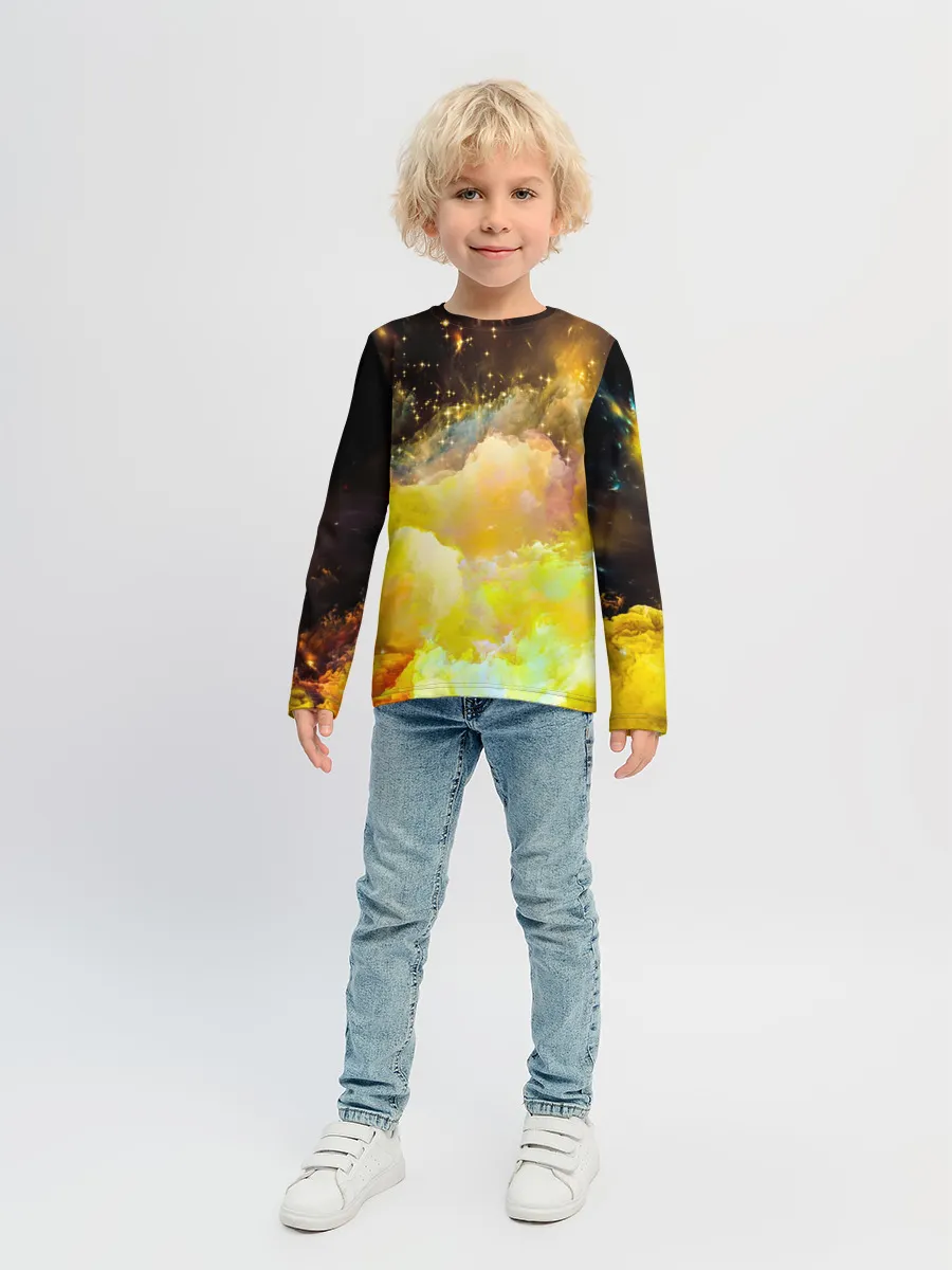Детский лонгслив / Желтая краска