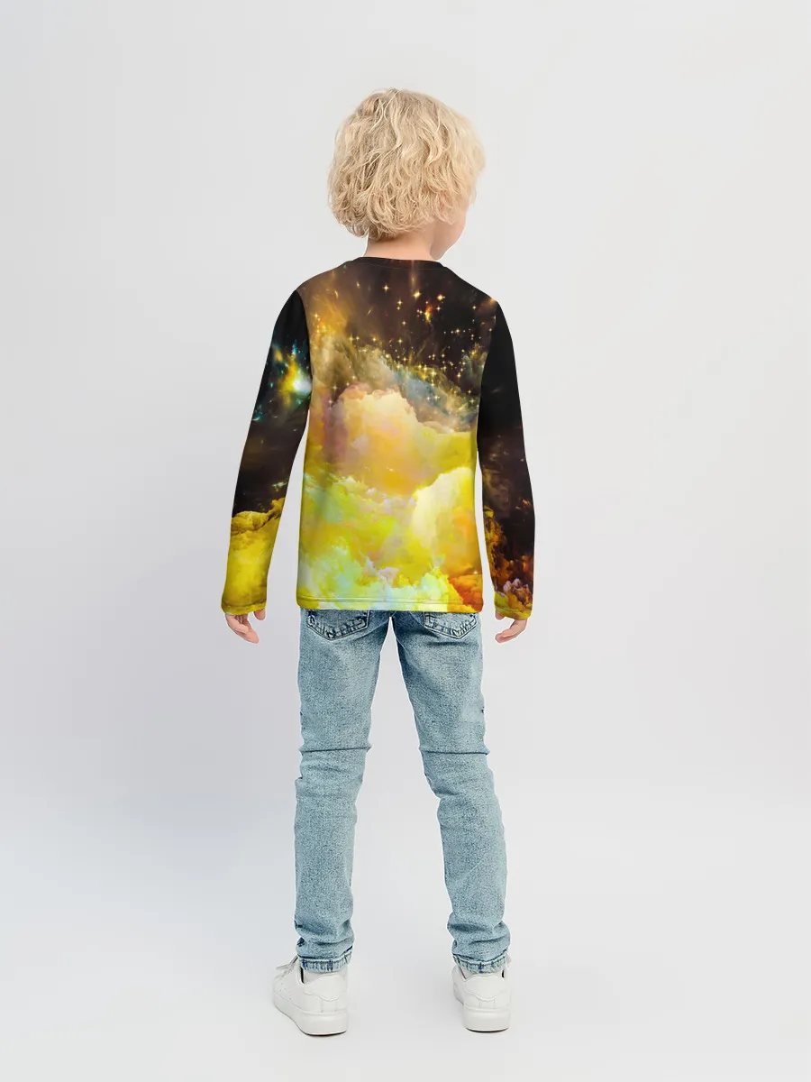 Детский лонгслив / Желтая краска