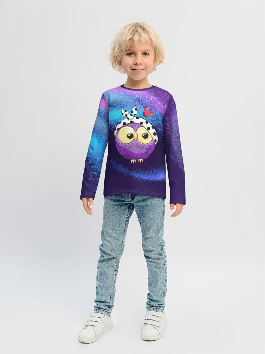 Детский лонгслив / Стильная сова