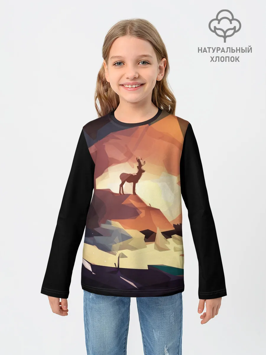 Детский лонгслив / Абстрактный олень