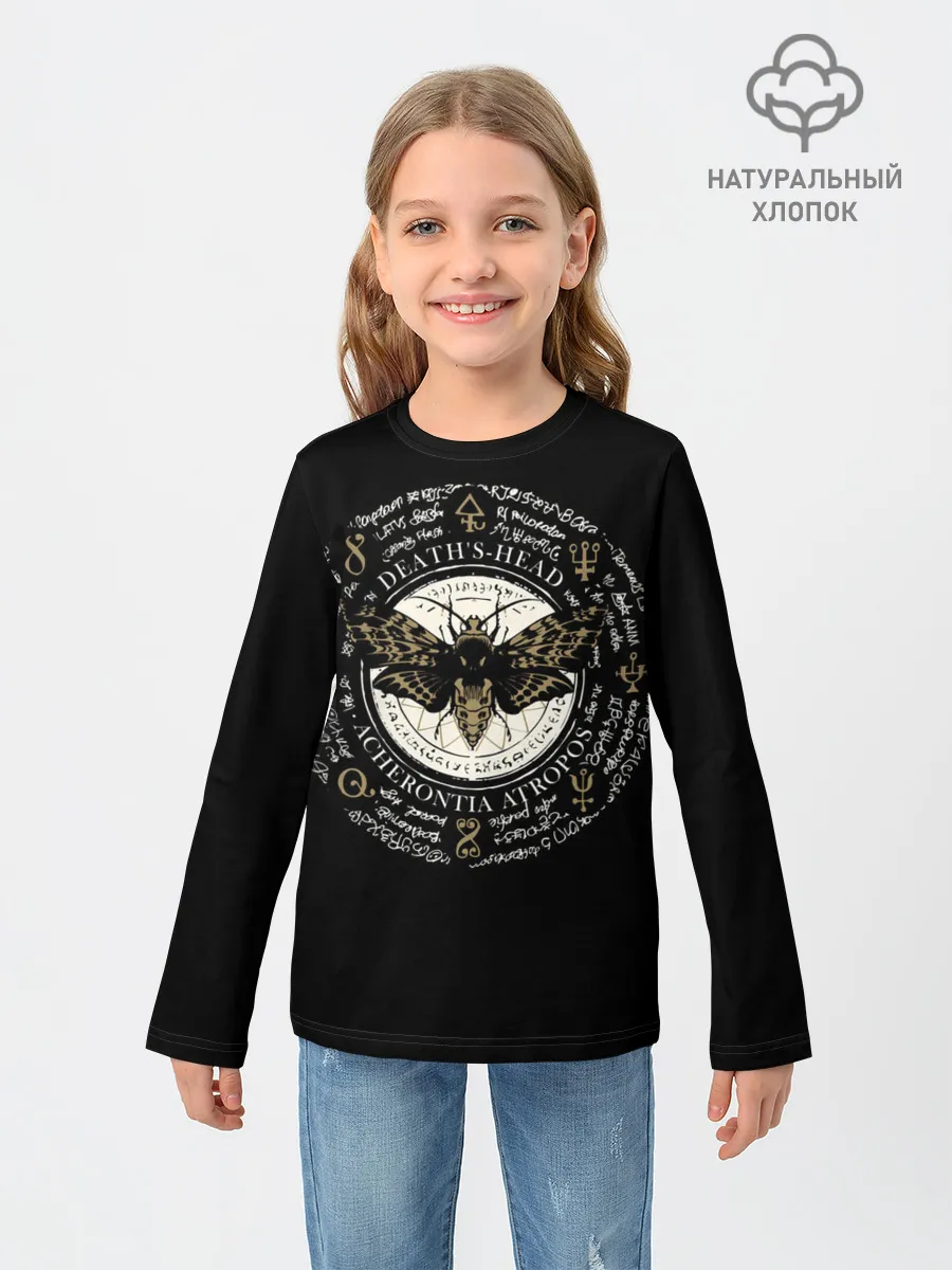 Детский лонгслив / Бабочка Мертвая голова