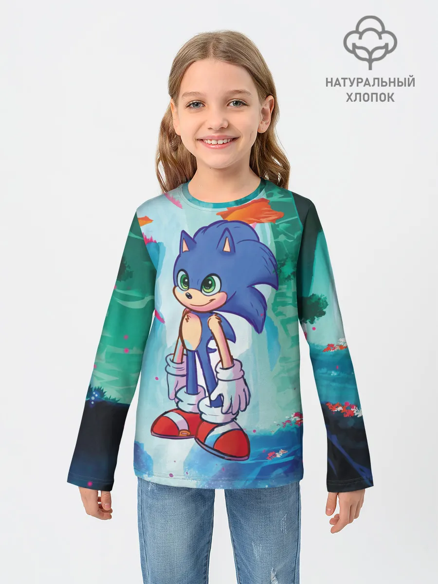 Детский лонгслив / Ежик Соник