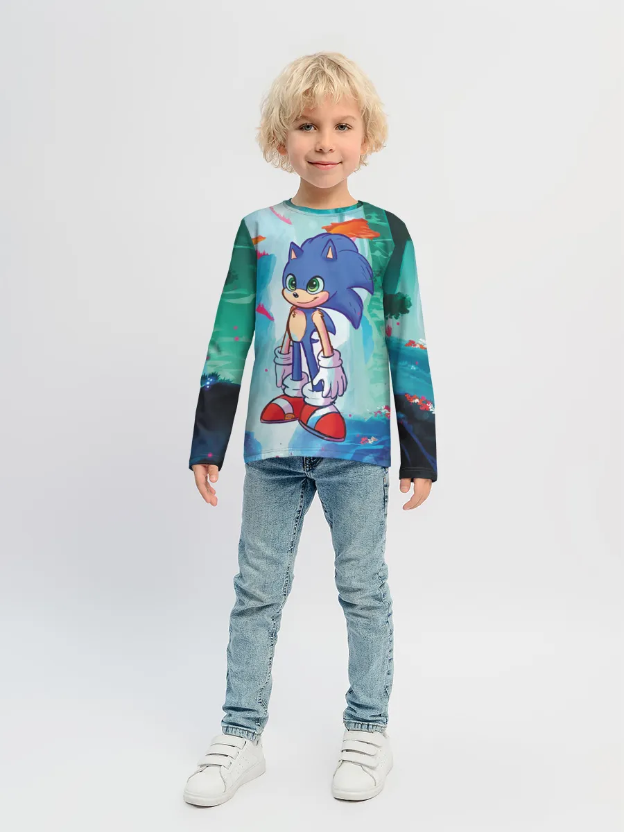 Детский лонгслив / Ежик Соник