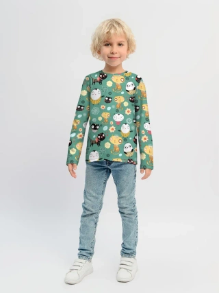 Детский лонгслив / Совы и котики