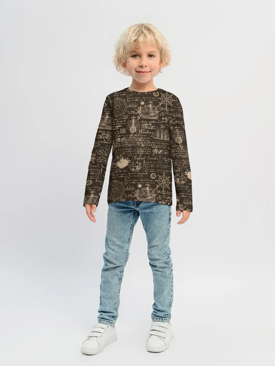 Детский лонгслив / Старая рукопись путешественник