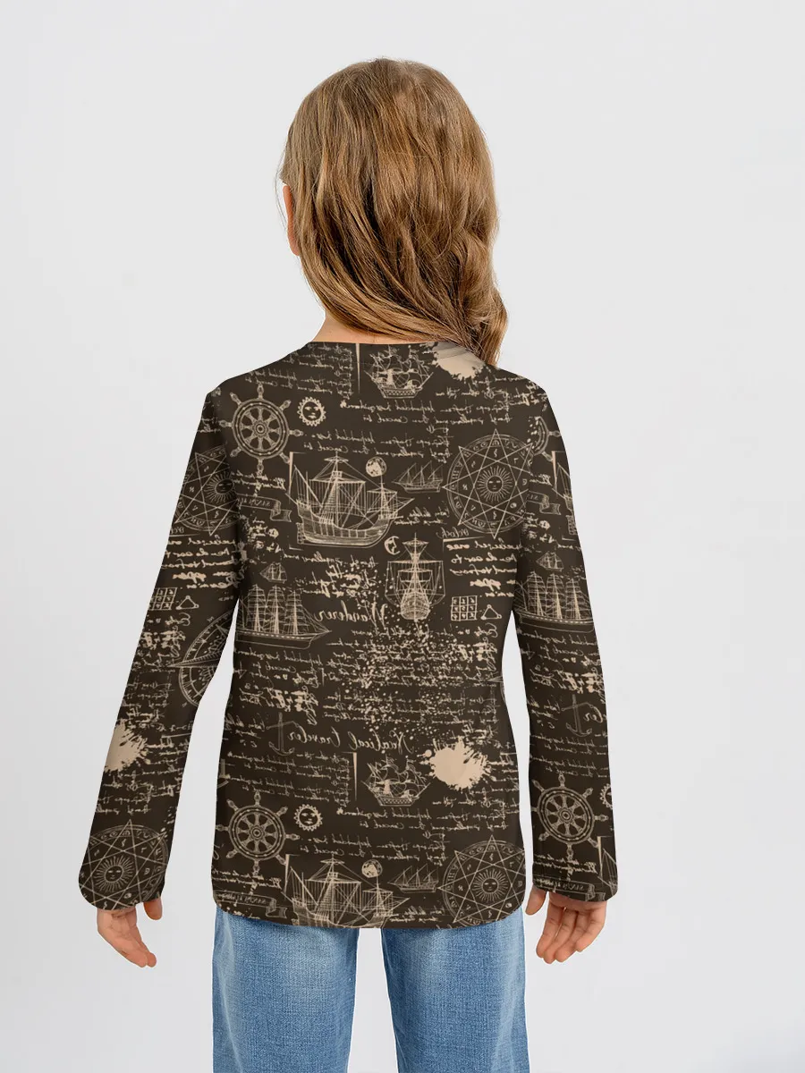 Детский лонгслив / Старая рукопись путешественник