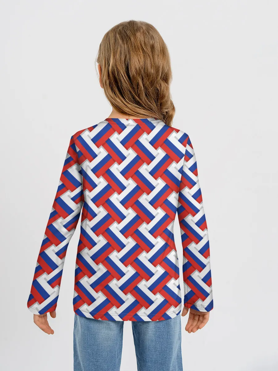 Детский лонгслив / Российская плетёнка