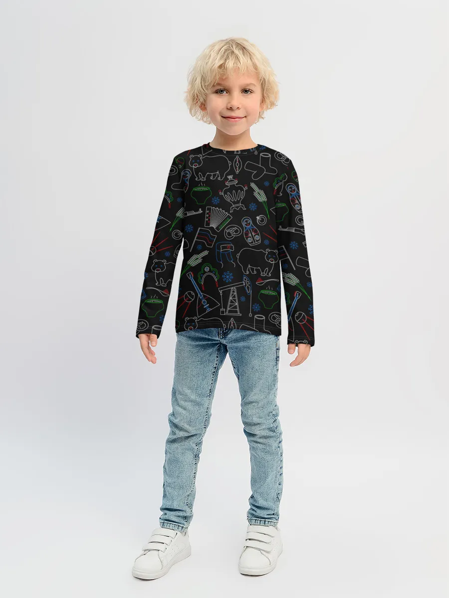 Детский лонгслив / Русский орнамент