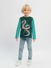 Детский лонгслив / Дракон Хаку зеленый градиент
