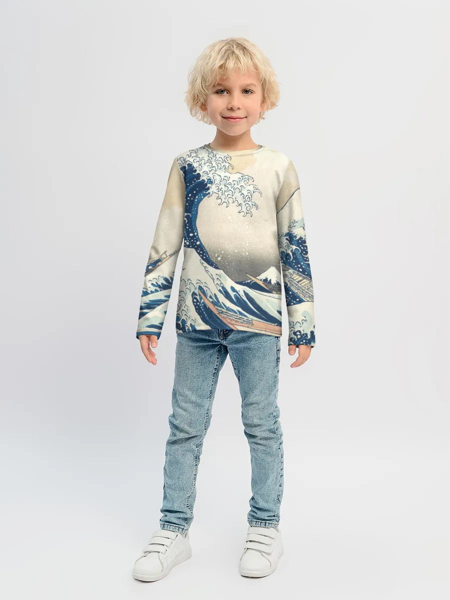 Детский лонгслив / Большая волна в Канагаве
