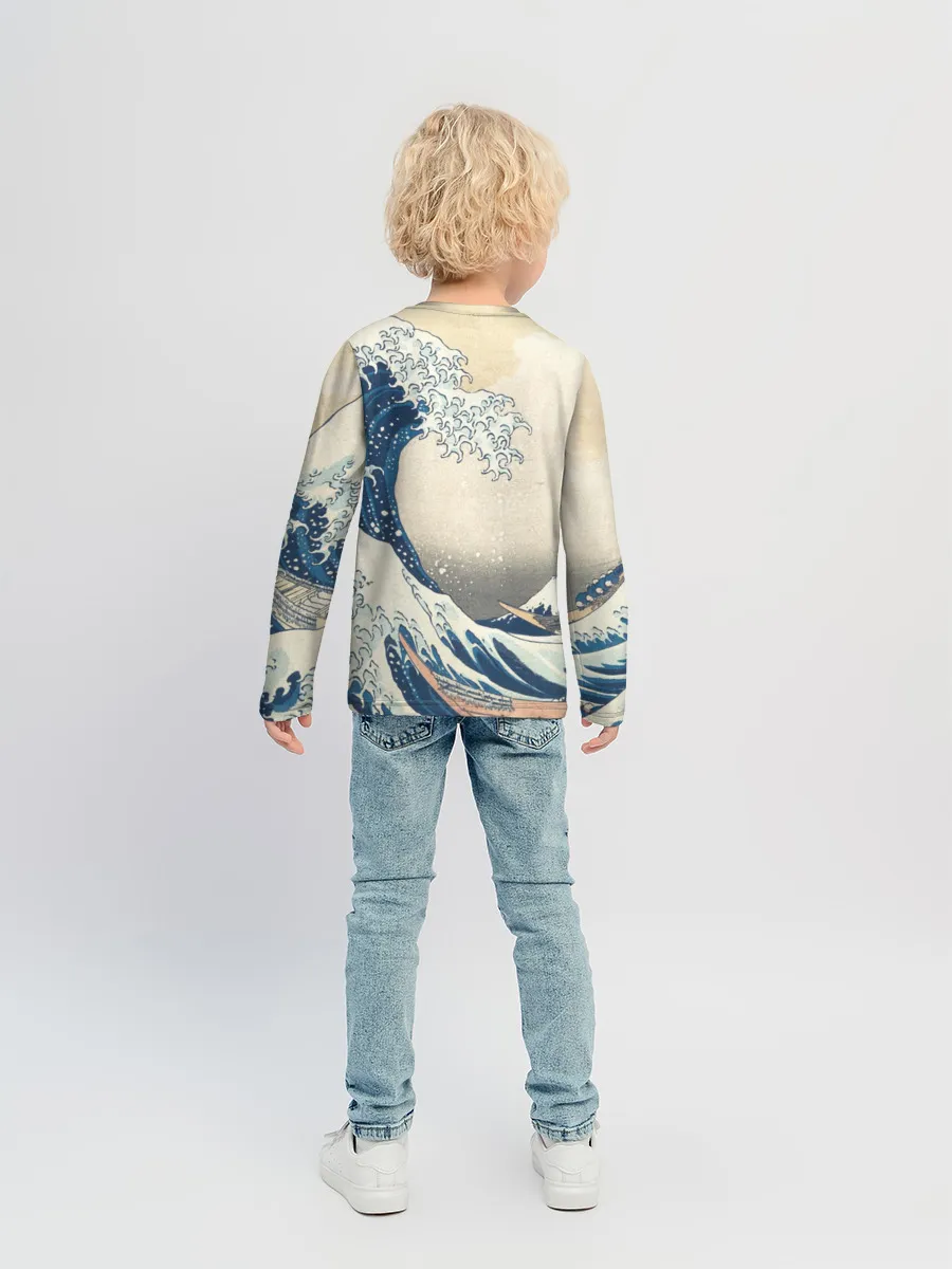 Детский лонгслив / Большая волна в Канагаве