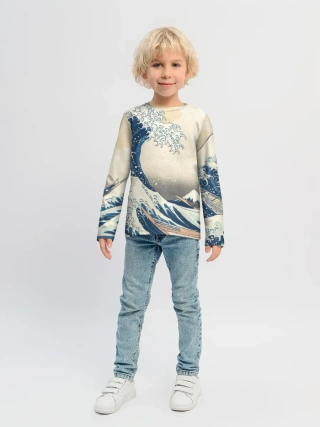 Детский лонгслив / Большая волна в Канагаве