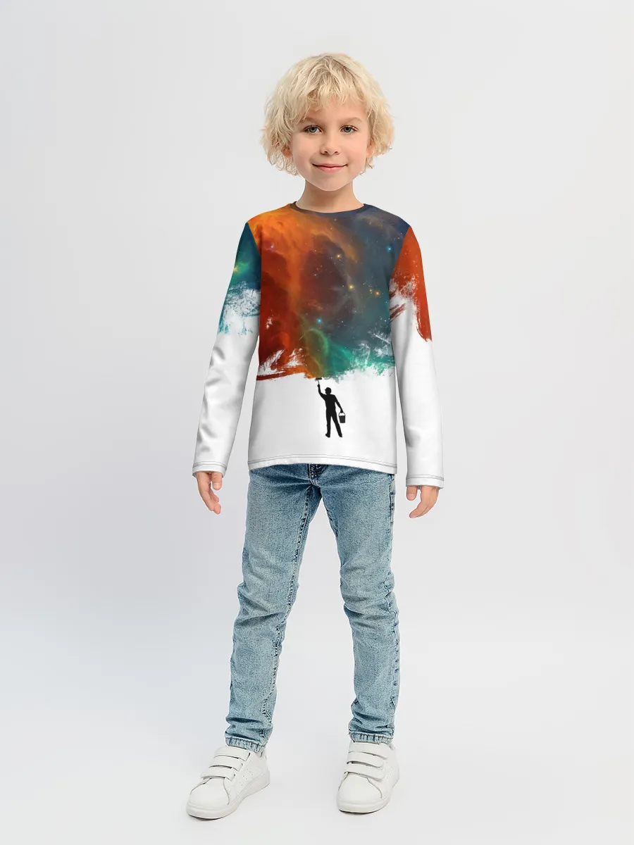 Детский лонгслив / Красим космос