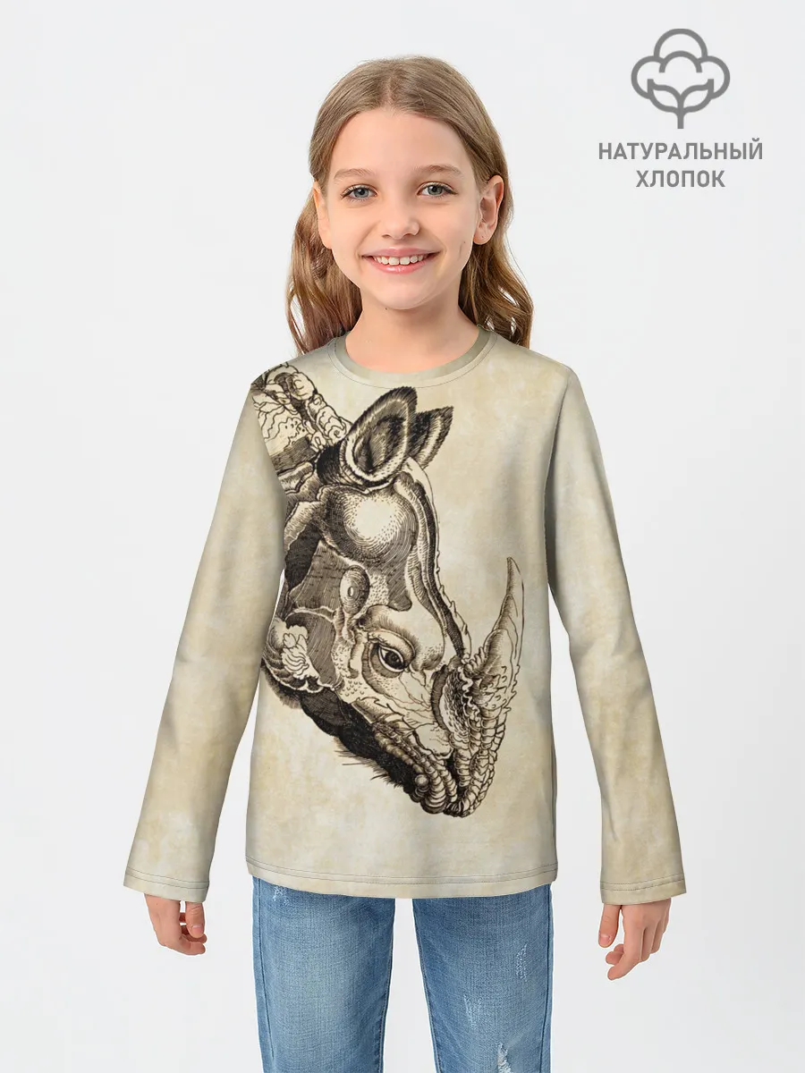 Детский лонгслив / Носорог