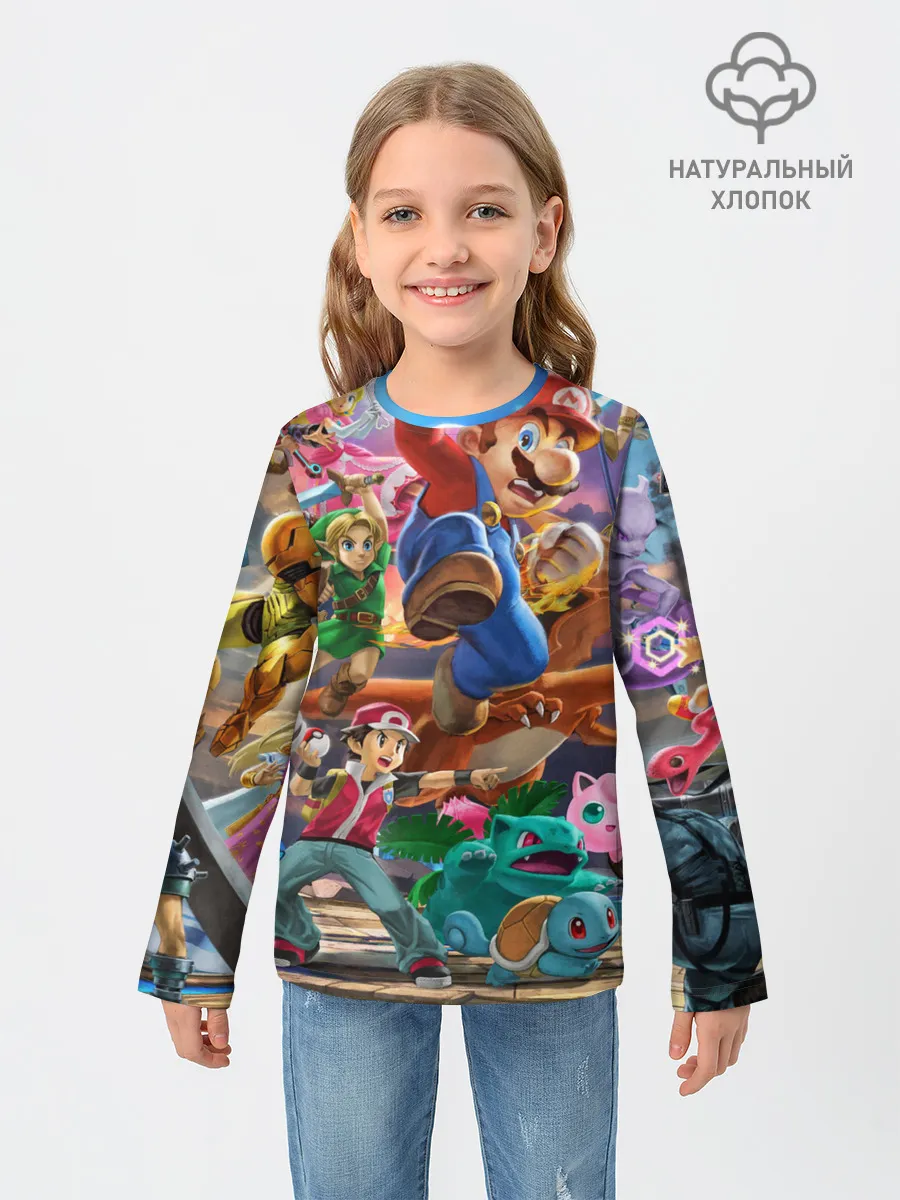 Детский лонгслив / Super Smash Bros ultimate