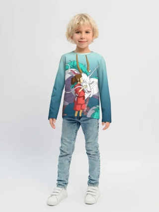 Детский лонгслив / Тихиро целует Хаку