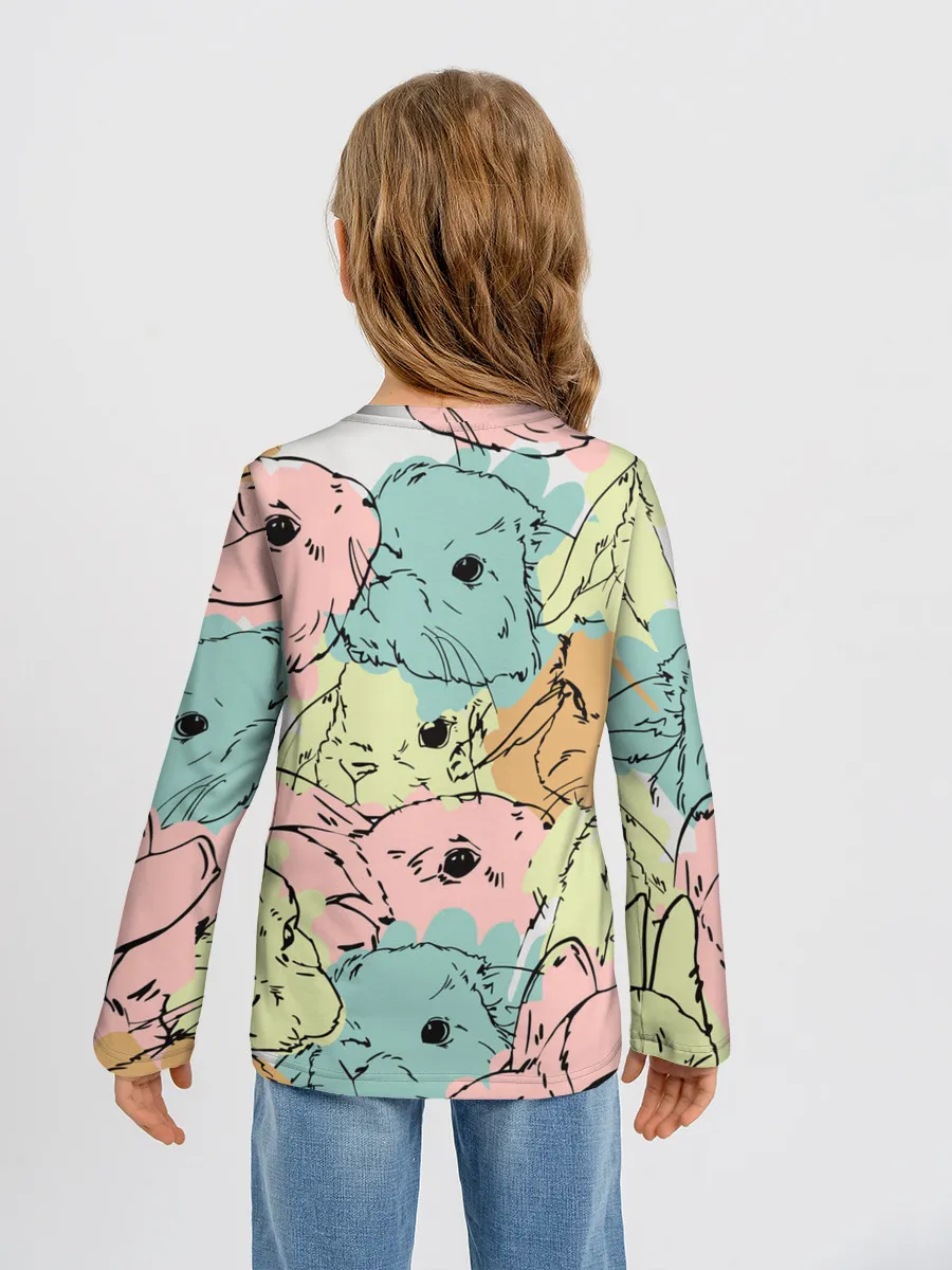 Детский лонгслив / Акварельные Зайки