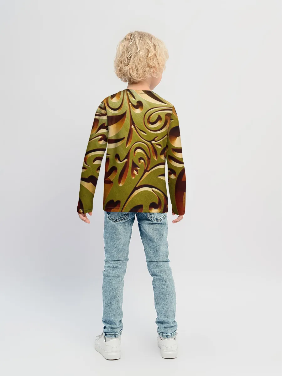 Детский лонгслив / Вырез по дереву