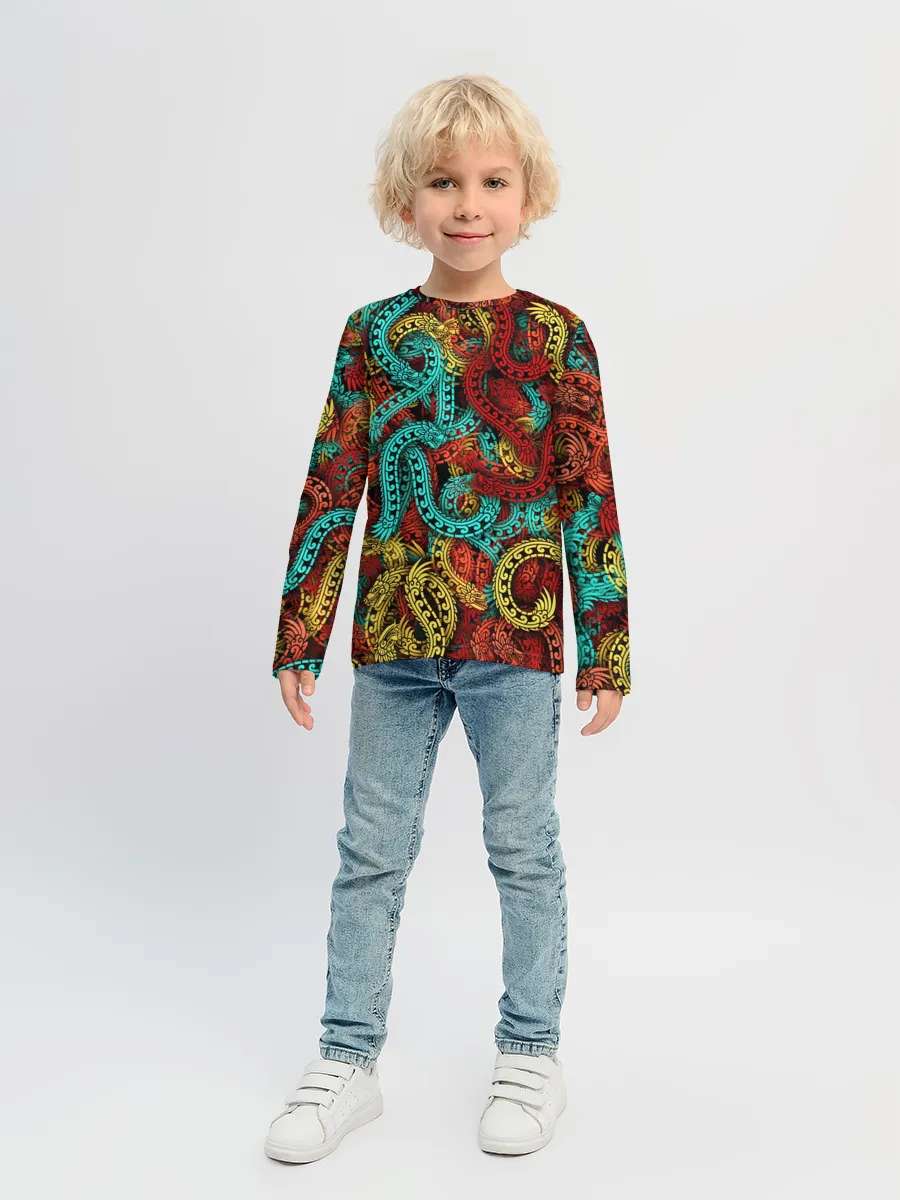 Детский лонгслив / Кетцалькоатли