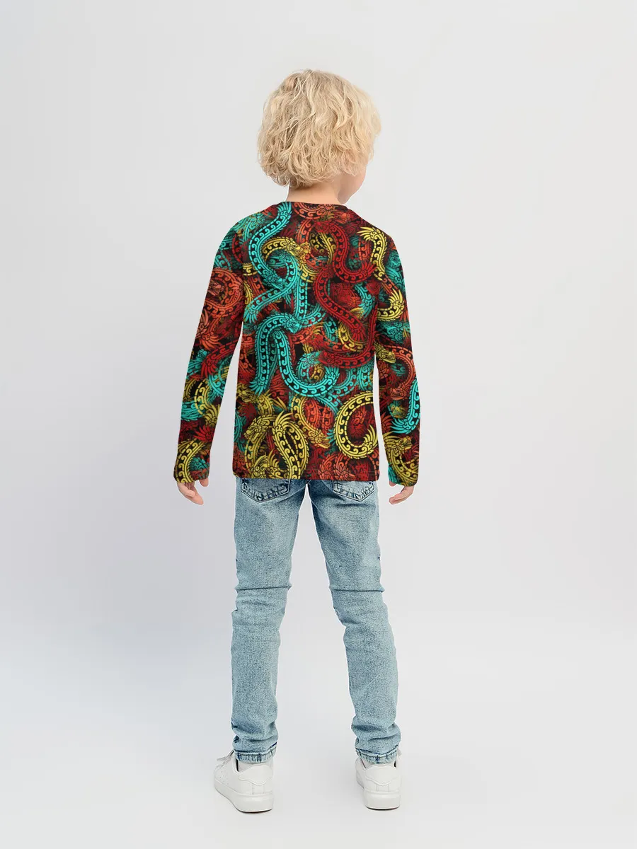 Детский лонгслив / Кетцалькоатли