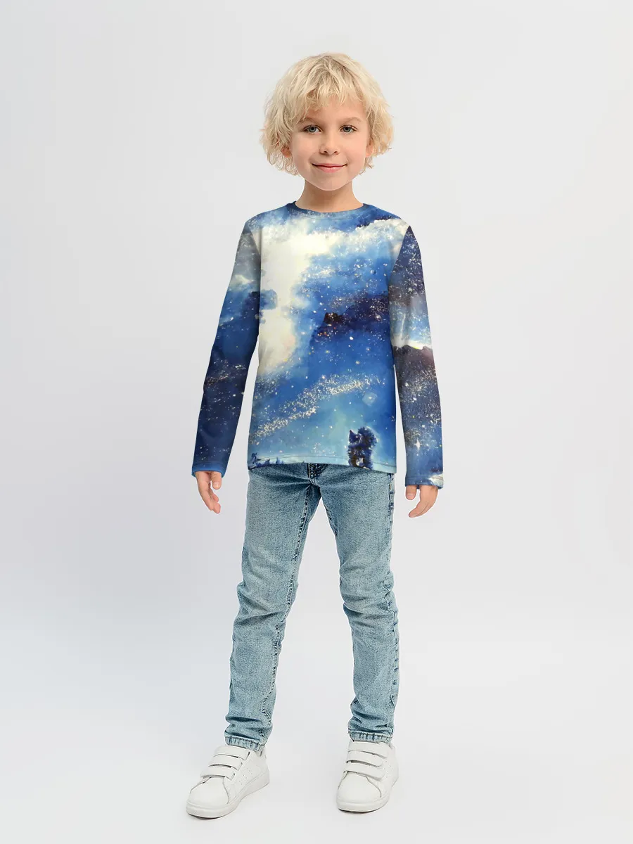 Детский лонгслив / Ёжик в космосе