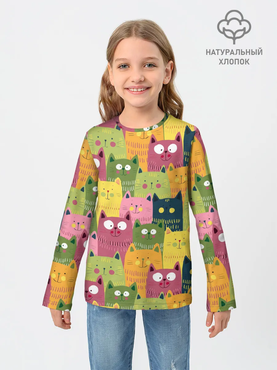 Детский лонгслив / Коты