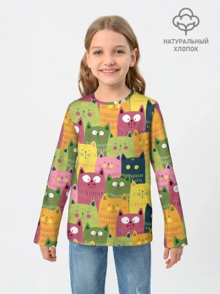 Детский лонгслив / Коты