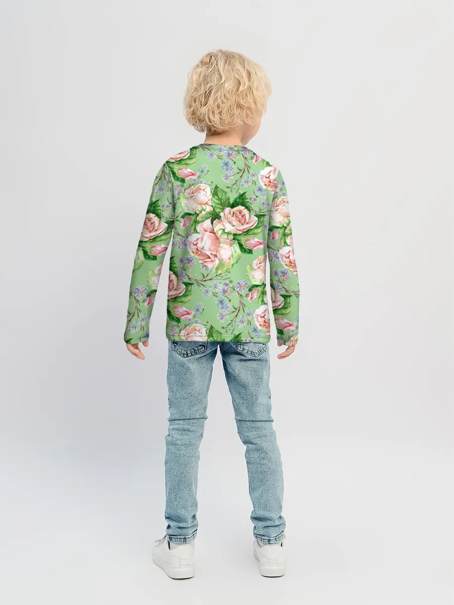 Детский лонгслив / Розы и васильки
