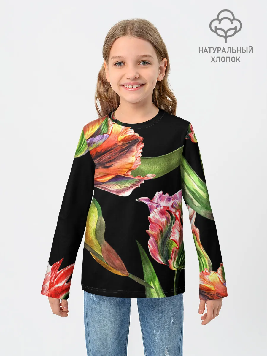 Детский лонгслив / Тюльпан