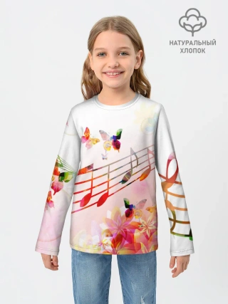 Детский лонгслив / Ноты весна