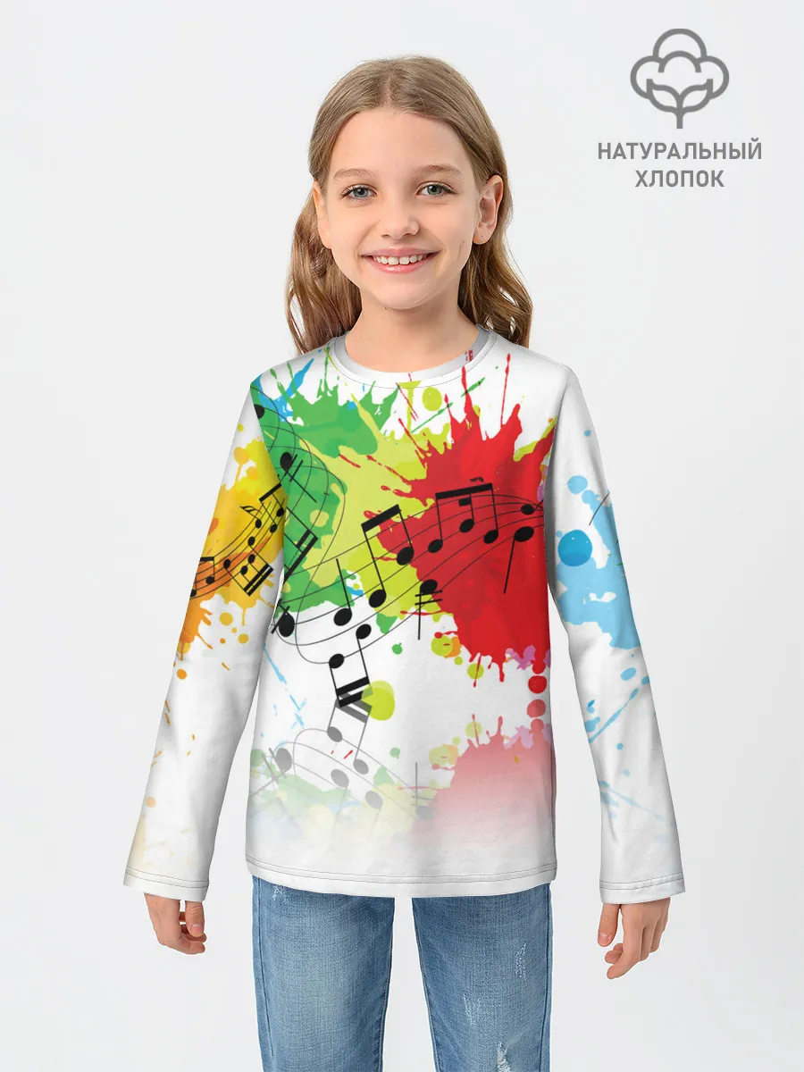 Детский лонгслив / Ноты color