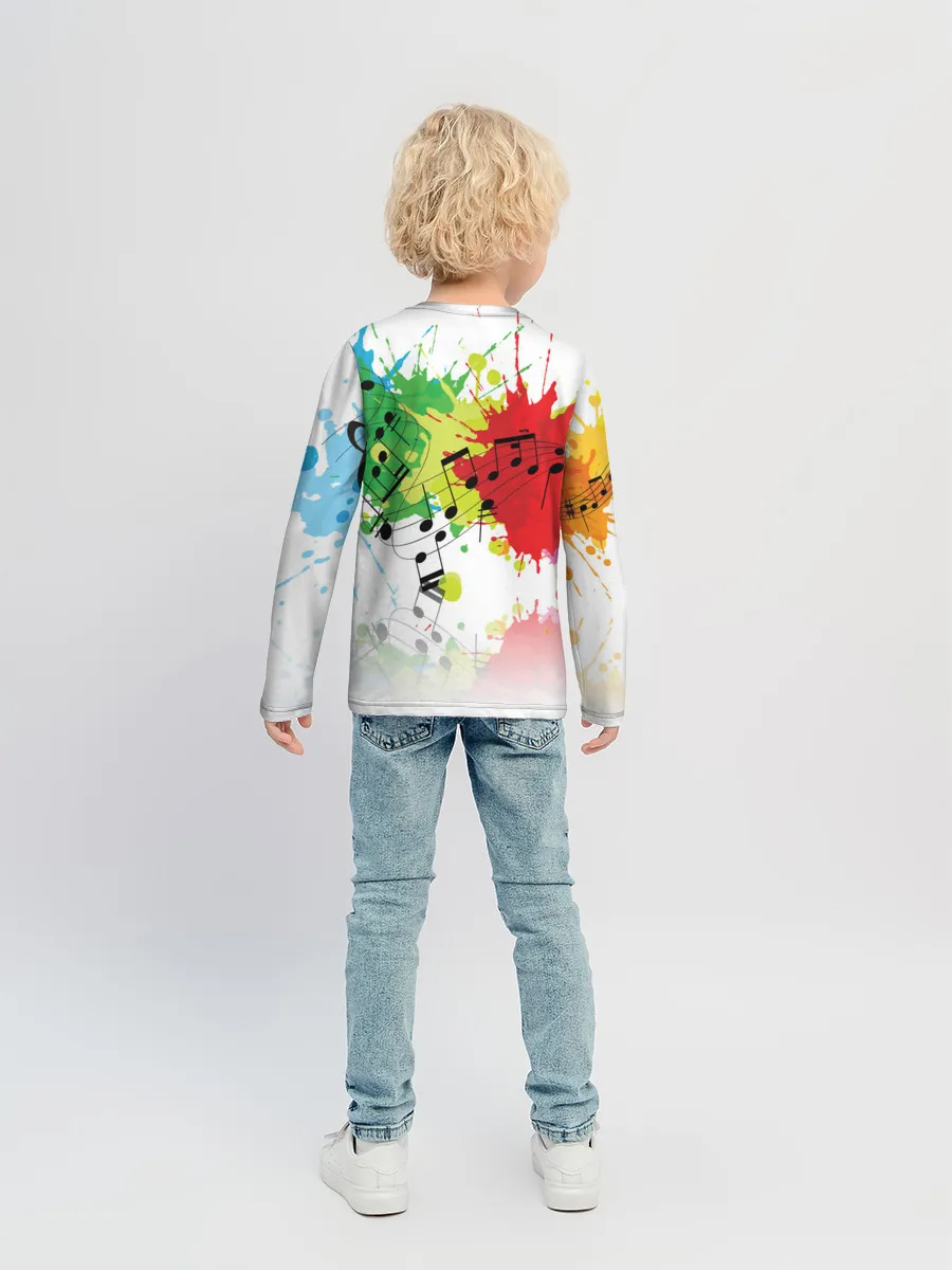 Детский лонгслив / Ноты color