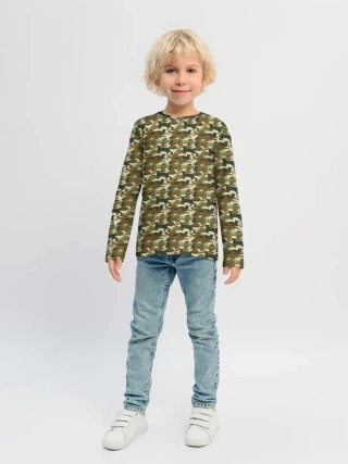 Детский лонгслив / Камуфляж Коты