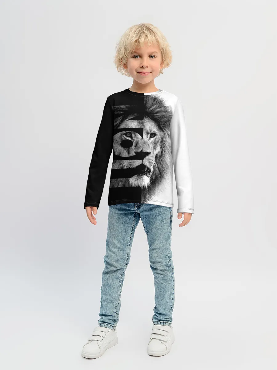 Детский лонгслив / Лев царь зверей