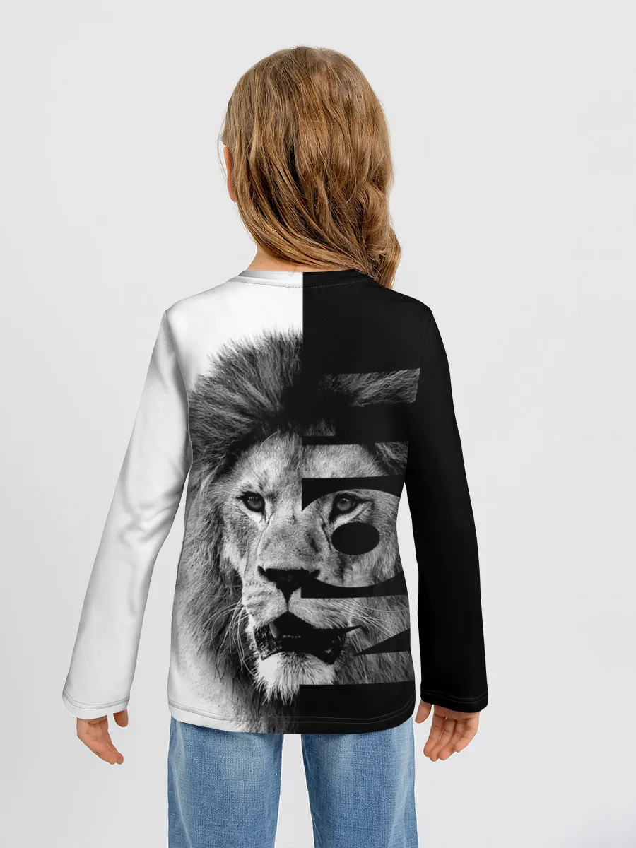 Детский лонгслив / Лев царь зверей