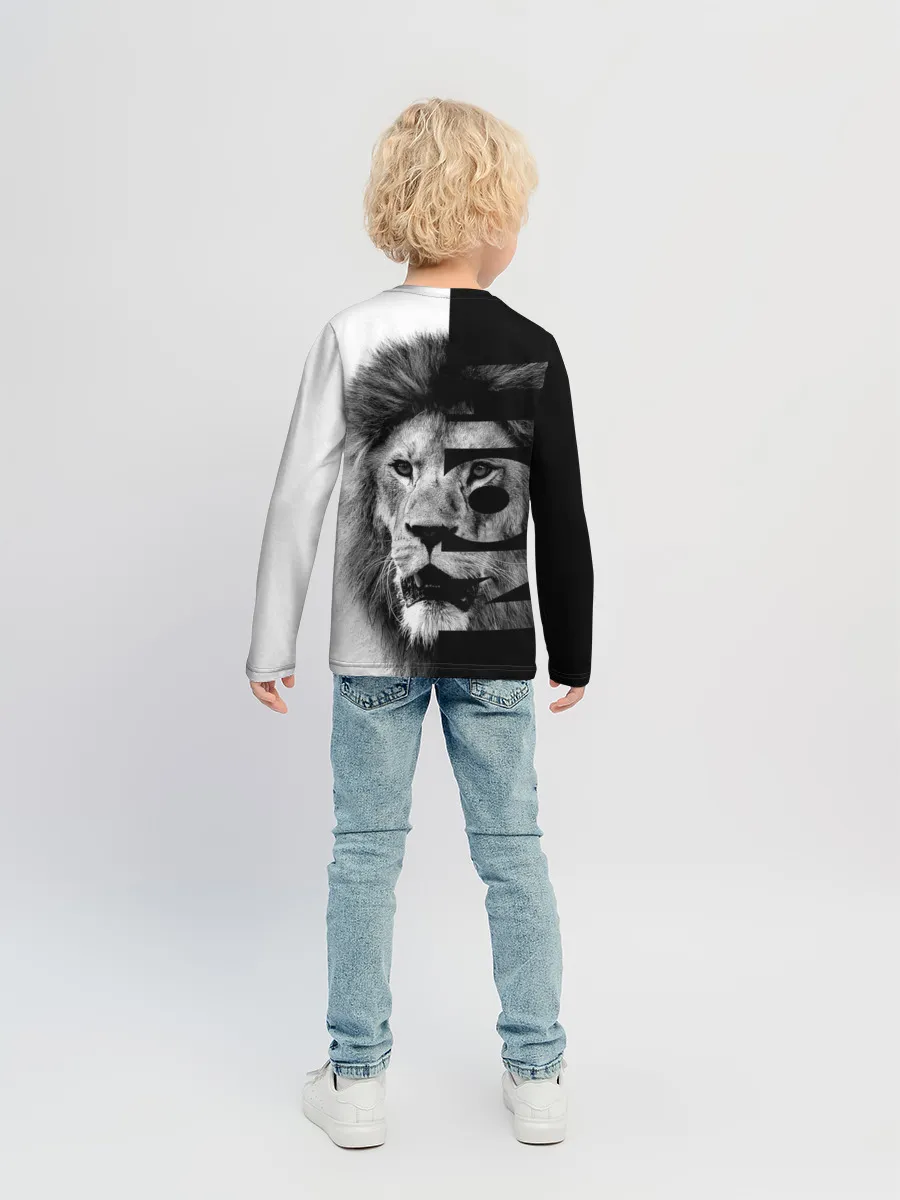 Детский лонгслив / Лев царь зверей