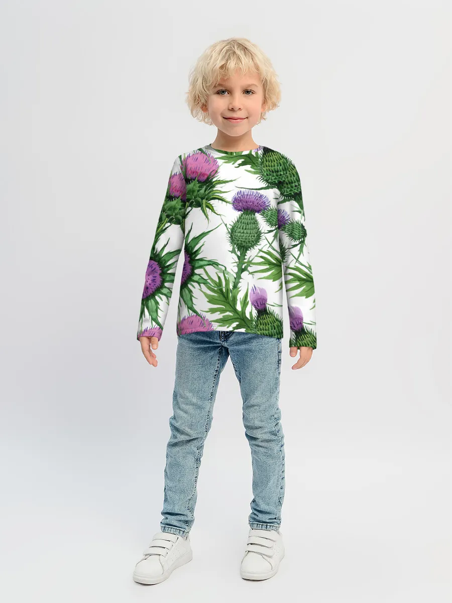 Детский лонгслив / Цветок репейника