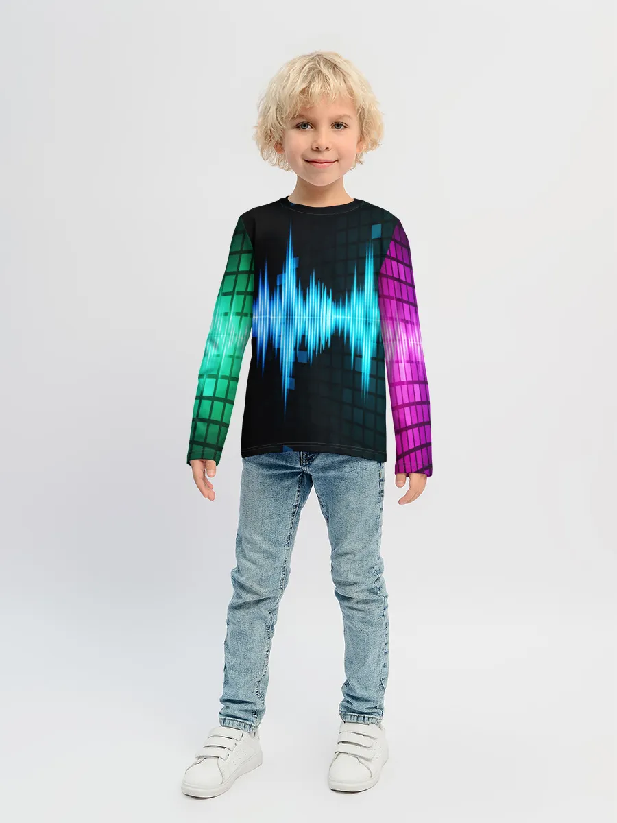 Детский лонгслив / neon music