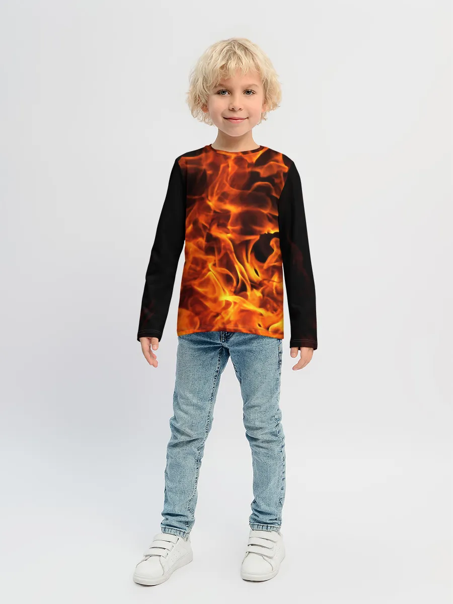 Детский лонгслив / огонь