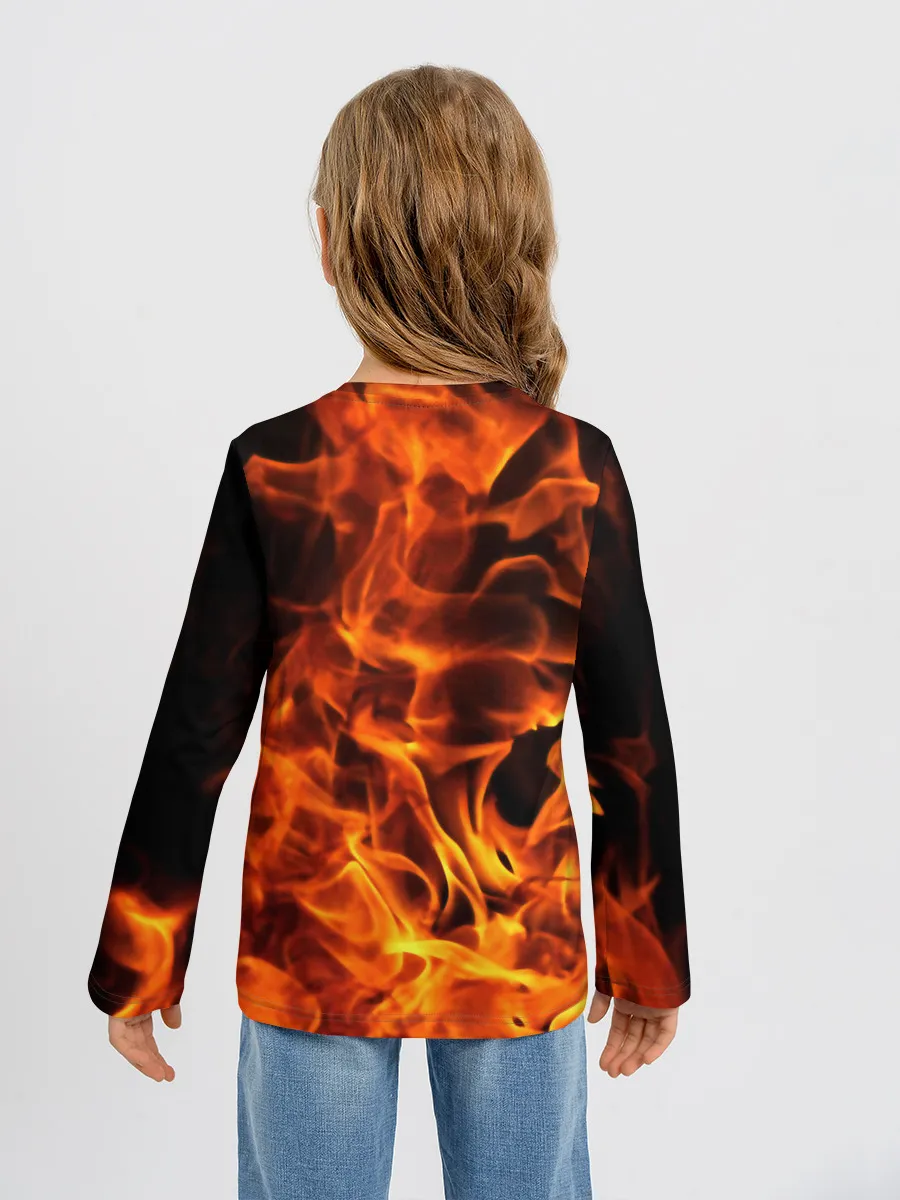 Детский лонгслив / огонь