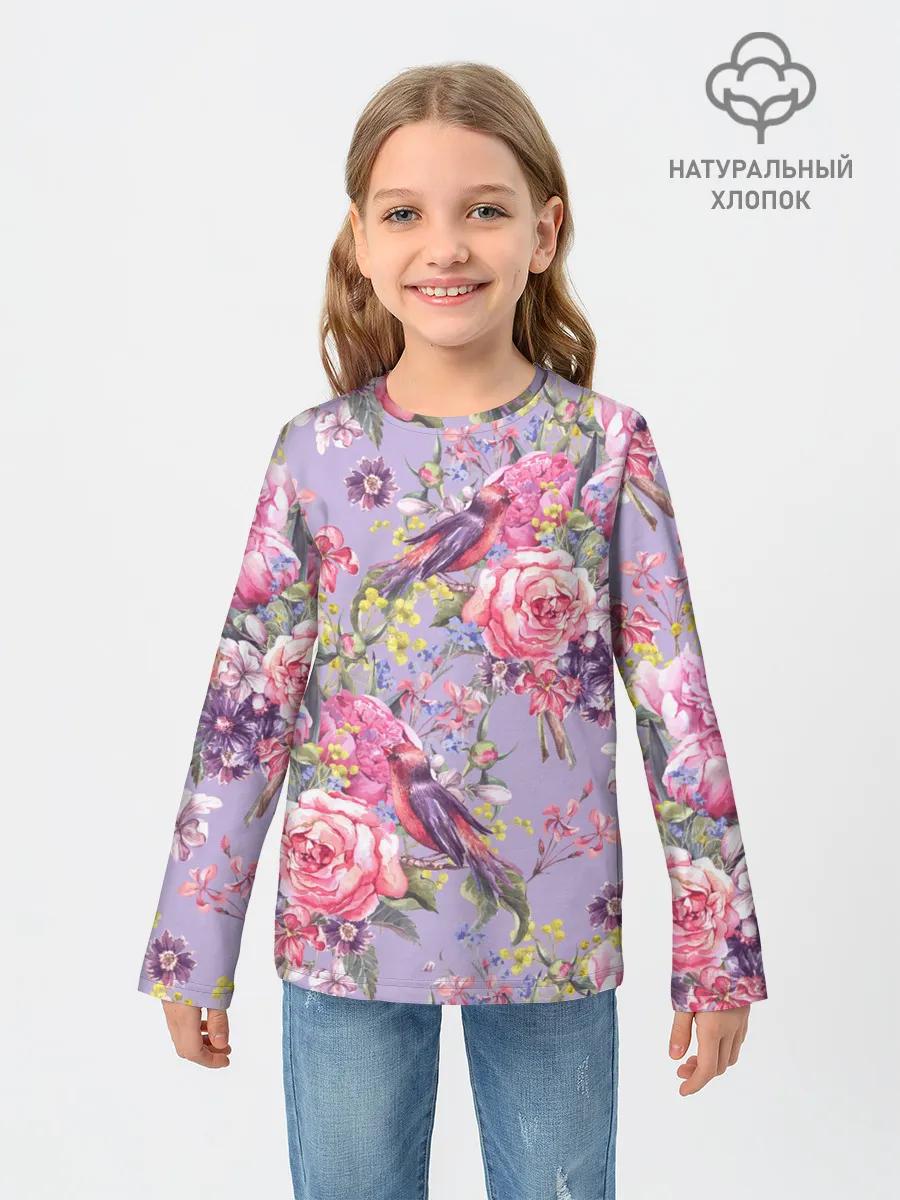 Детский лонгслив / Лилии и розы