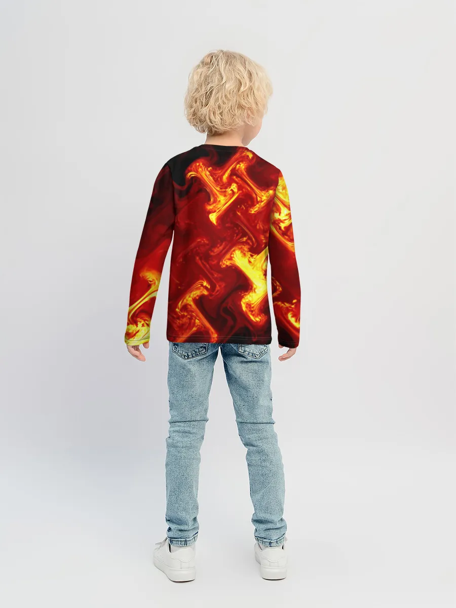 Детский лонгслив / Огненная лава